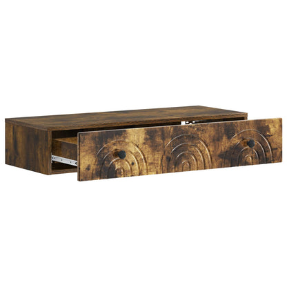 Wall-Mounted Side Table Smoked Oak 87.5 x 34.5 x 17 cm