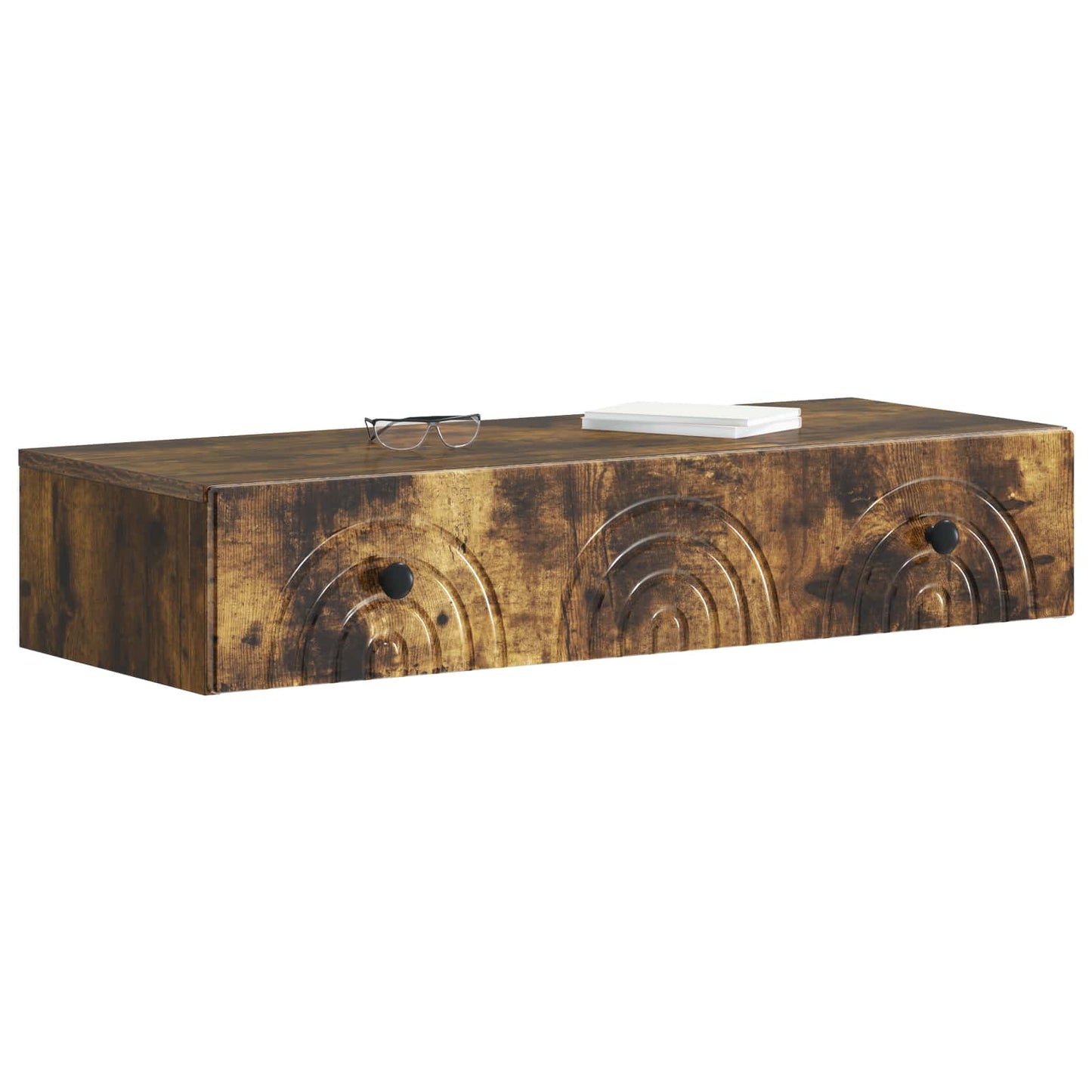 Wall-Mounted Side Table Smoked Oak 87.5 x 34.5 x 17 cm