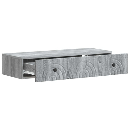 Wall-Mounted Side Table Grey Sonoma 87.5 x 34.5 x 17 cm