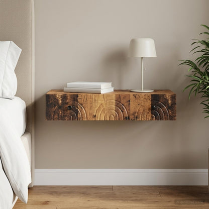 Wall-Mounted Side Table Old Wood 87.5 x 34.5 x 17 cm