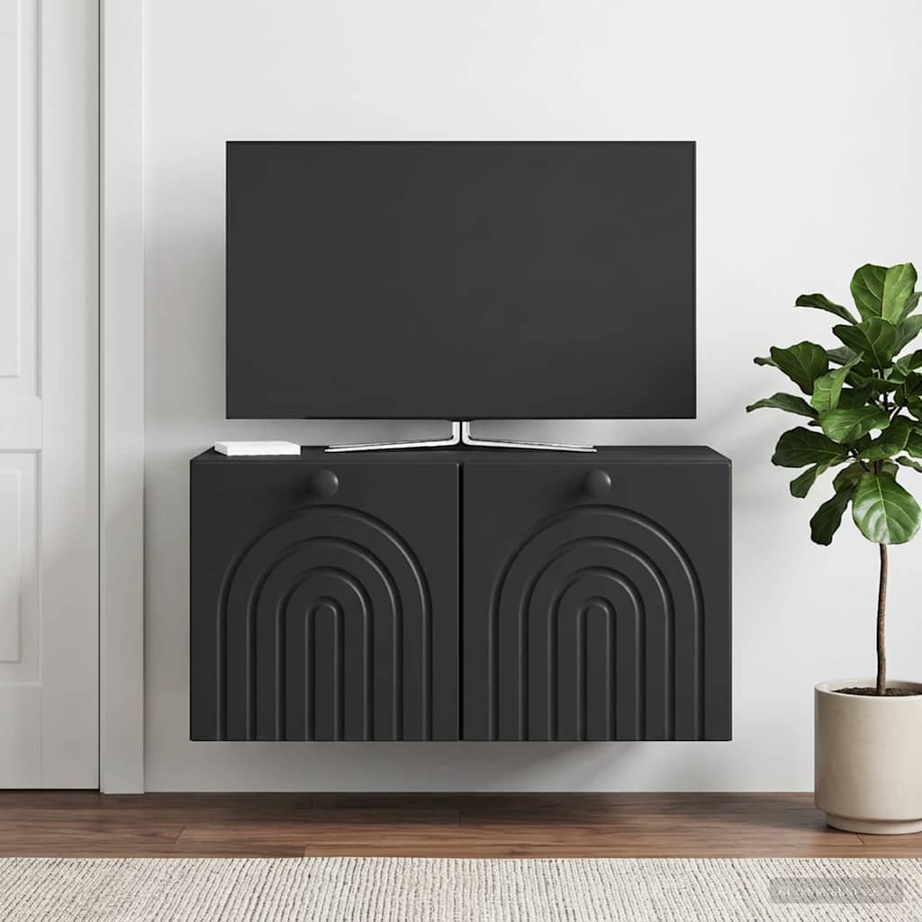 Wall-Mounted TV Cabinet Black 59.5 x 41 x 30 cm Engineered Wood