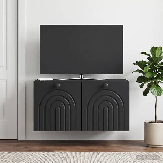Wall-Mounted TV Cabinet Black 59.5 x 41 x 30 cm Engineered Wood