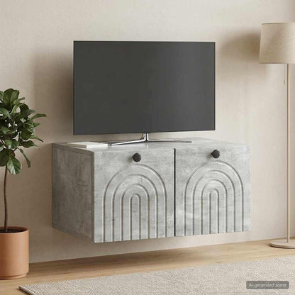 Wall-Mounted TV Cabinet Concrete Grey 59.5 x 41 x 30 cm