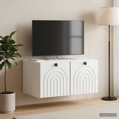 Wall-Mounted TV Cabinet High Gloss White 59.5 x 41 x 30 cm