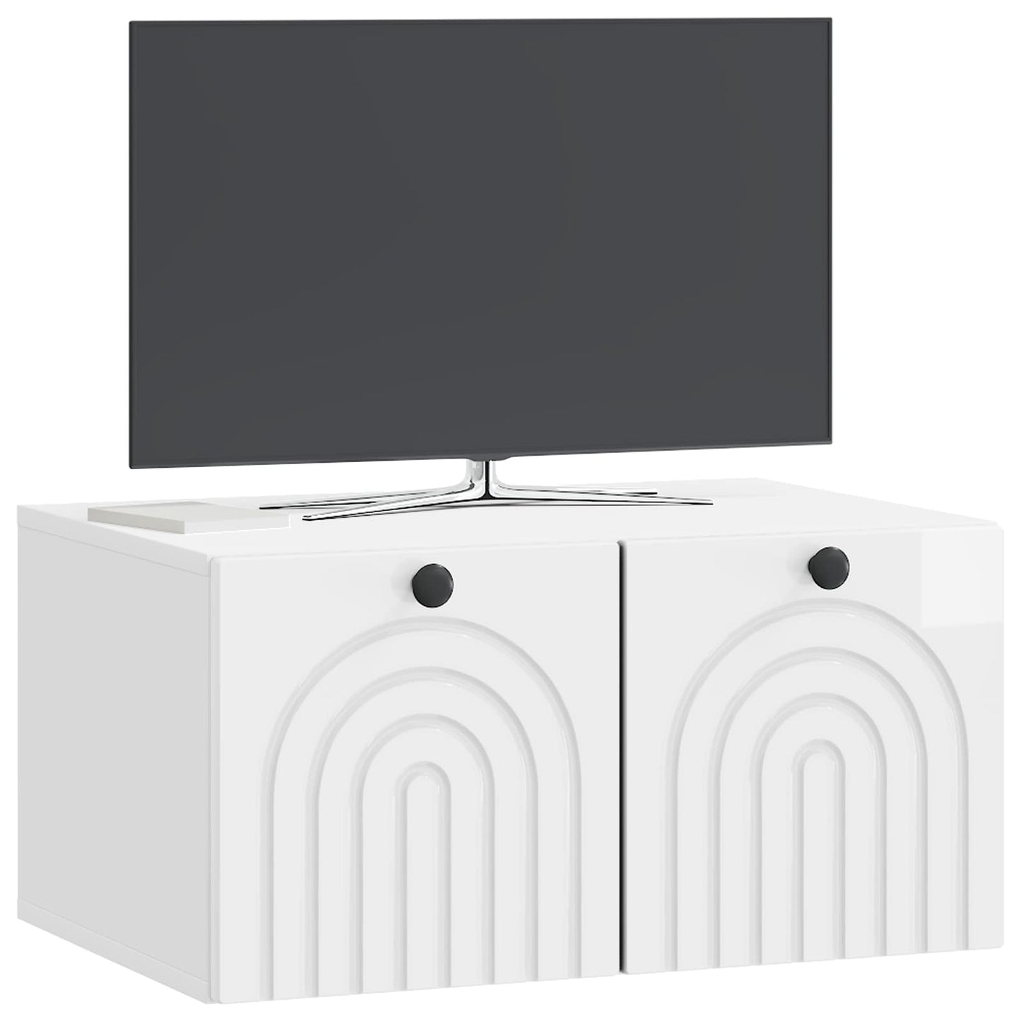 Wall-Mounted TV Cabinet High Gloss White 59.5 x 41 x 30 cm