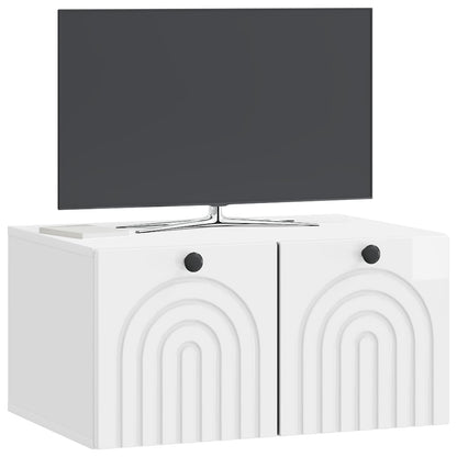 Wall-Mounted TV Cabinet High Gloss White 59.5 x 41 x 30 cm