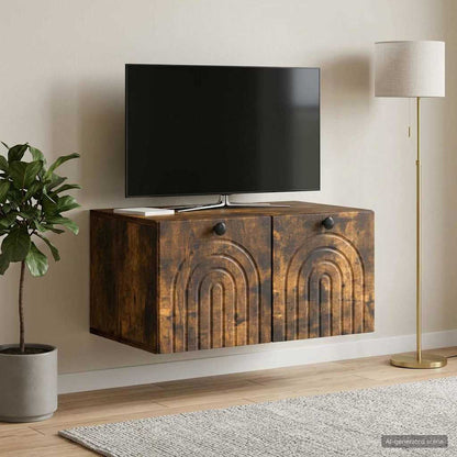 Wall-Mounted TV Cabinet Smoked Oak 59.5 x 41 x 30 cm