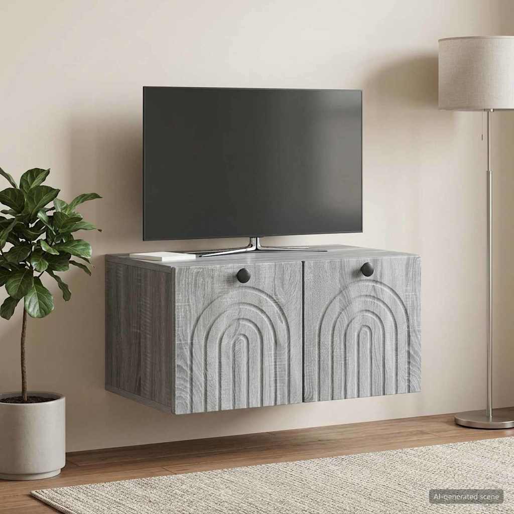 Wall-Mounted TV Cabinet Grey Sonoma 59.5 x 41 x 30 cm