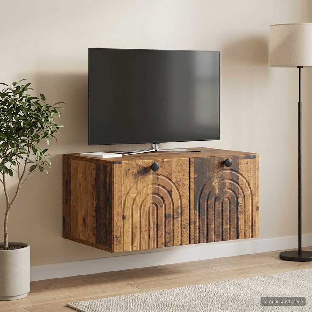 Wall-Mounted TV Cabinet Wall-mounted Old Wood 59.5 x 41 x 30 cm