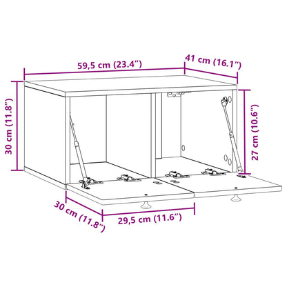 Wall-Mounted TV Cabinet Wall-mounted Old Wood 59.5 x 41 x 30 cm