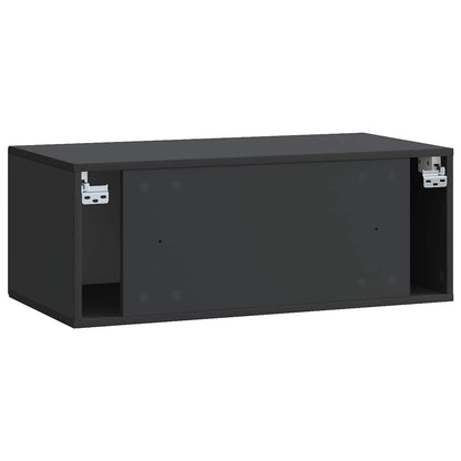 Wall-Mounted TV Cabinet Black 78.5 x 41 x 30 cm Engineered Wood