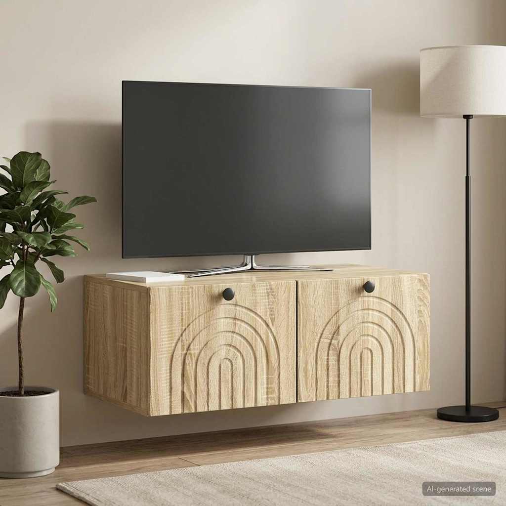 Wall-Mounted TV Cabinet Sonoma Oak 78.5 x 41 x 30 cm