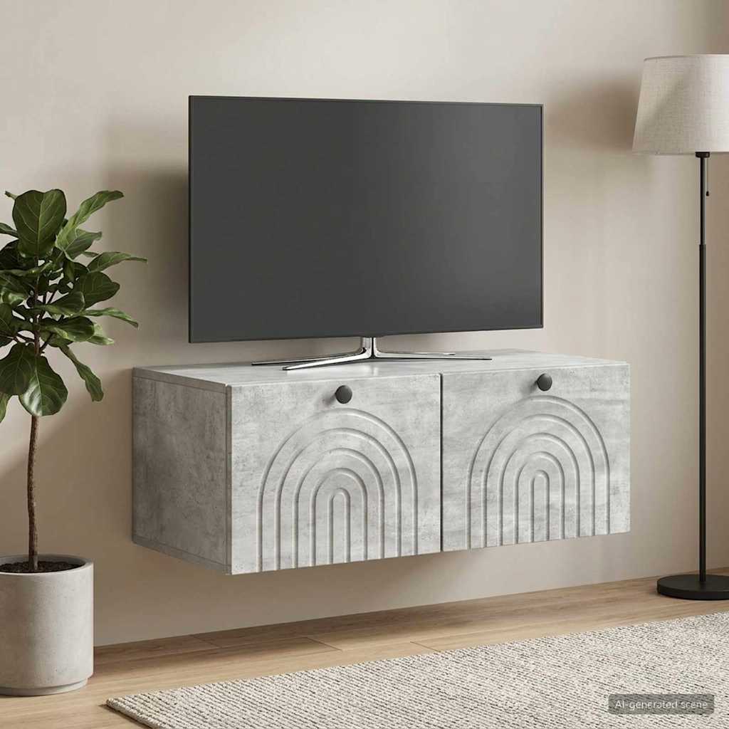 Wall-Mounted TV Cabinet Concrete Grey 78.5 x 41 x 30 cm
