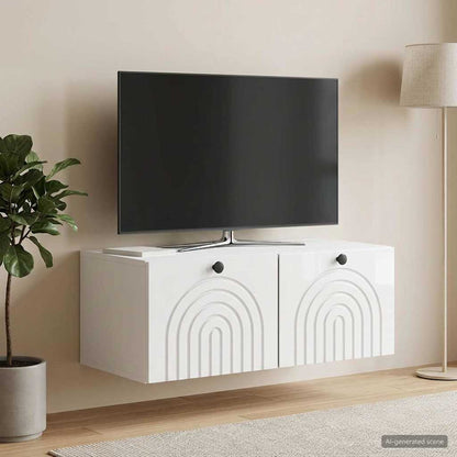 Wall-Mounted TV Cabinet High Gloss White 78.5 x 41 x 30 cm