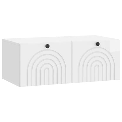 Wall-Mounted TV Cabinet High Gloss White 78.5 x 41 x 30 cm