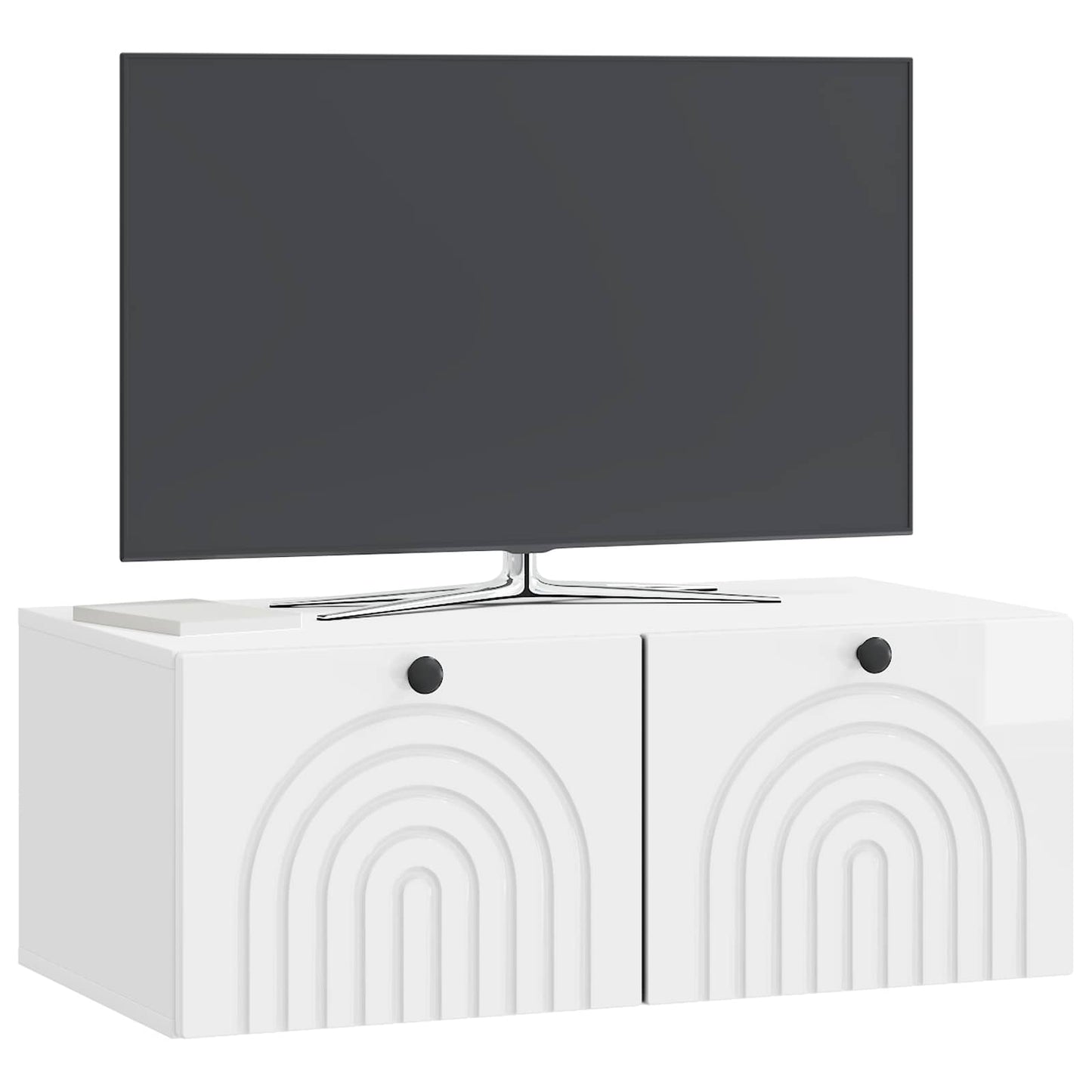 Wall-Mounted TV Cabinet High Gloss White 78.5 x 41 x 30 cm