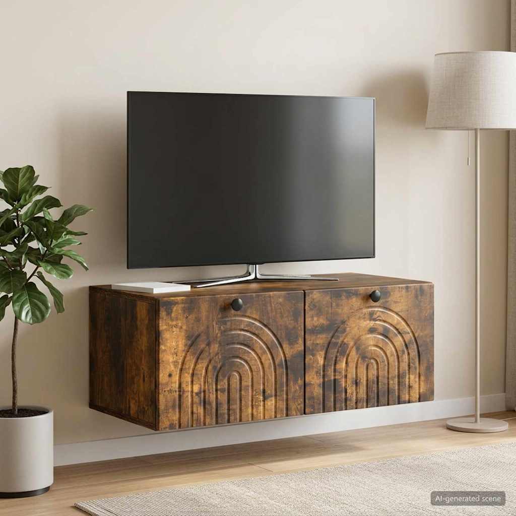 Wall-Mounted TV Cabinet Smoked Oak 78.5 x 41 x 30 cm