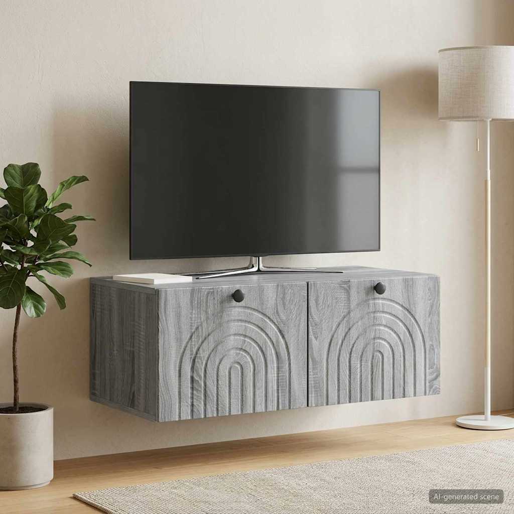 Wall-Mounted TV Cabinet Grey Sonoma 78.5 x 41 x 30 cm