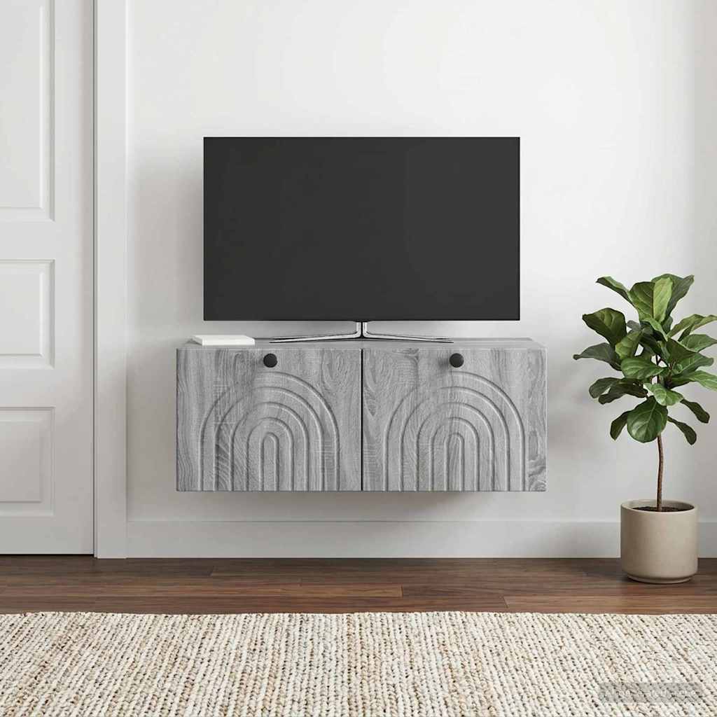 Wall-Mounted TV Cabinet Grey Sonoma 78.5 x 41 x 30 cm