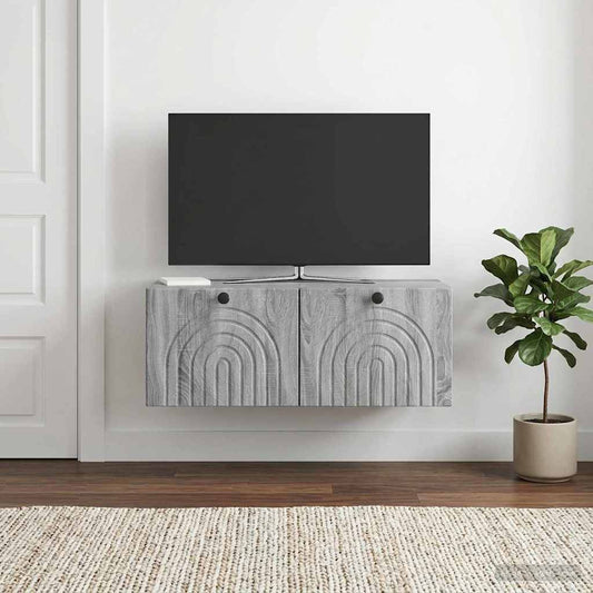 Wall-Mounted TV Cabinet Grey Sonoma 78.5 x 41 x 30 cm