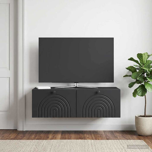 Wall-Mounted TV Cabinet Black 99 x 41 x 30 cm Engineered Wood