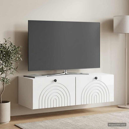Wall-Mounted TV Cabinet High Gloss White 98 x 41 x 30 cm