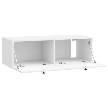 Wall-Mounted TV Cabinet High Gloss White 98 x 41 x 30 cm