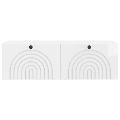 Wall-Mounted TV Cabinet High Gloss White 98 x 41 x 30 cm