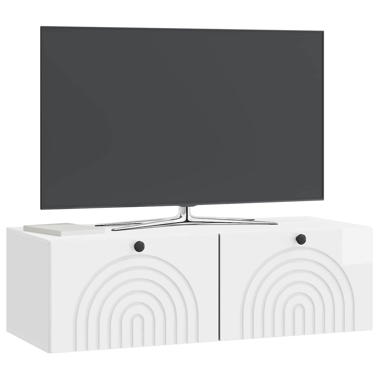 Wall-Mounted TV Cabinet High Gloss White 98 x 41 x 30 cm