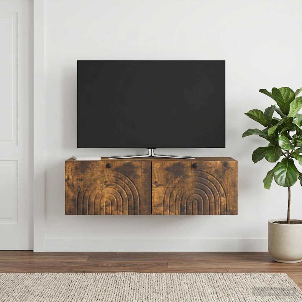 Wall-Mounted TV Cabinet Wall-mounted Smoked Oak 99 x 41 x 30 cm