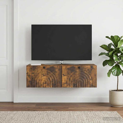 Wall-Mounted TV Cabinet Wall-mounted Smoked Oak 99 x 41 x 30 cm