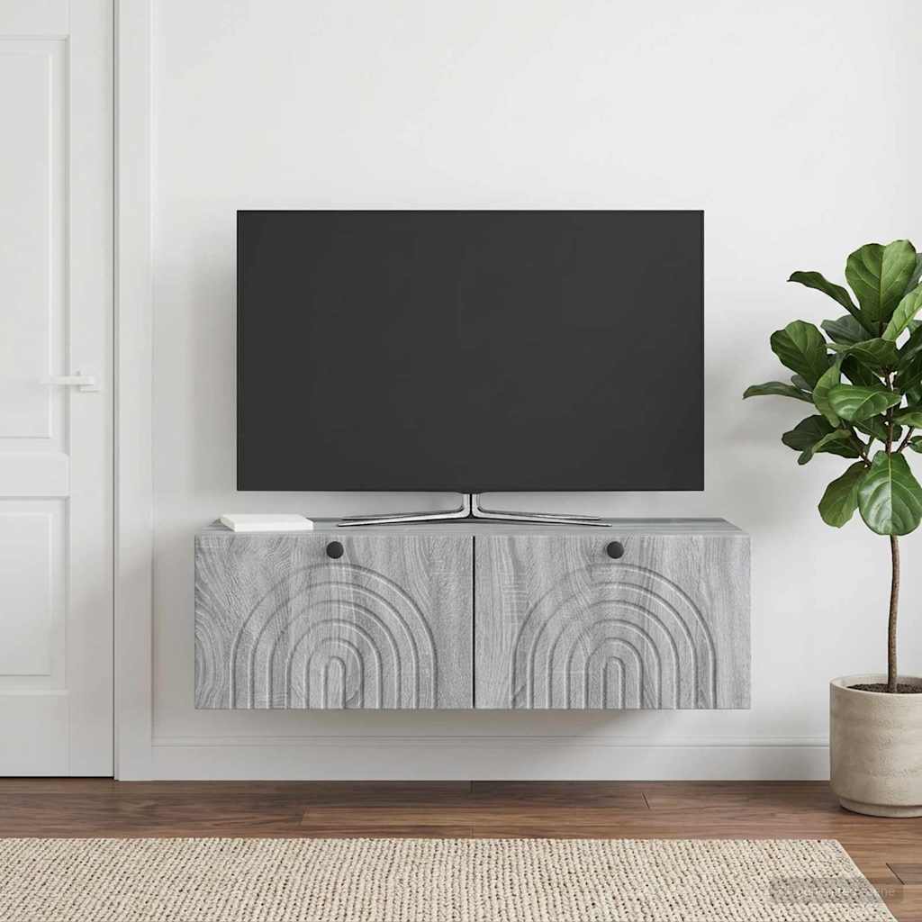 Wall-Mounted TV Cabinet Grey Sonoma 99 x 41 x 30 cm