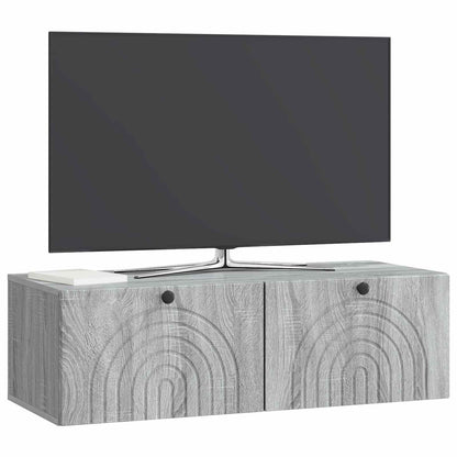 Wall-Mounted TV Cabinet Grey Sonoma 99 x 41 x 30 cm
