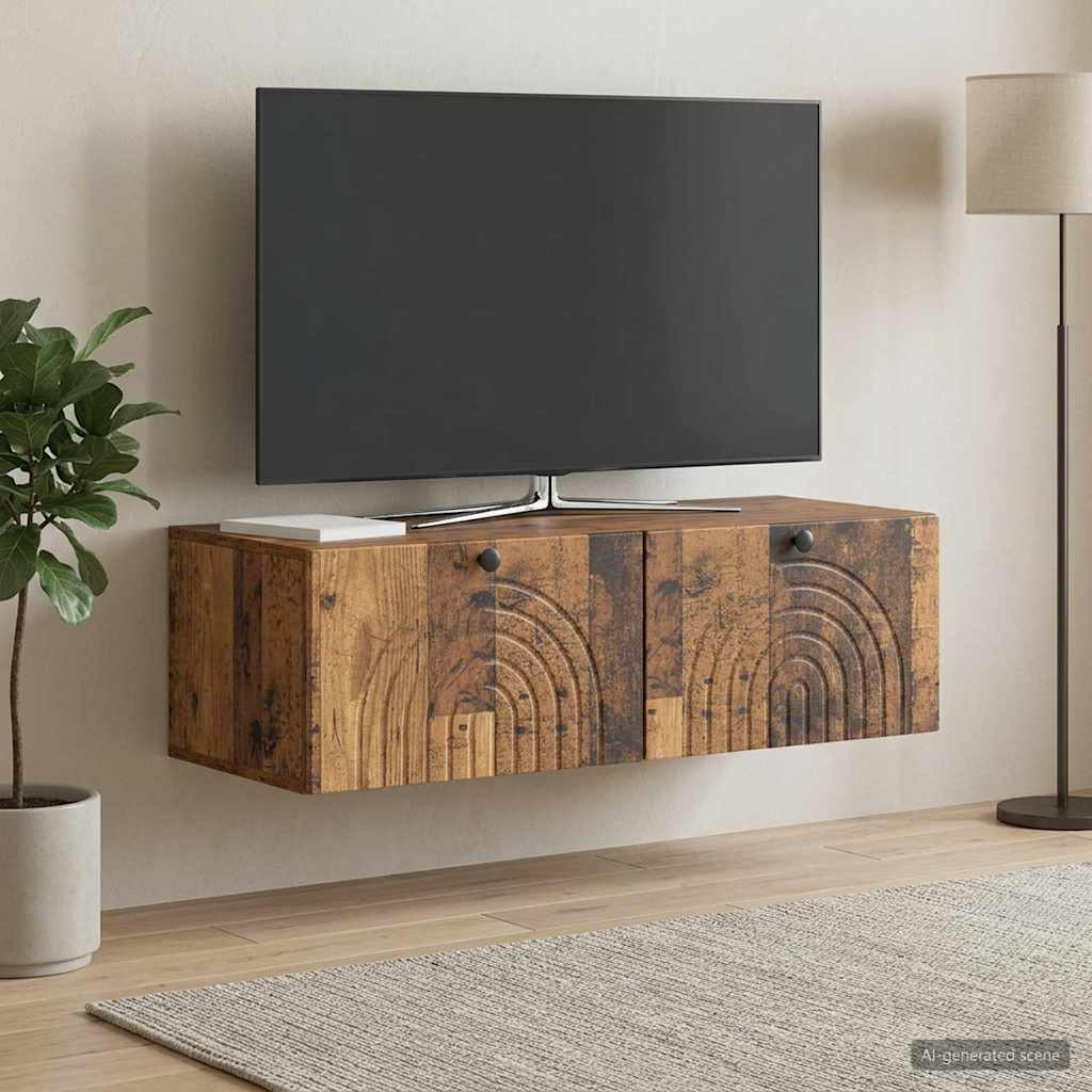 Wall-Mounted TV Cabinet Wall-mounted Old Wood 99 x 41 x 30 cm