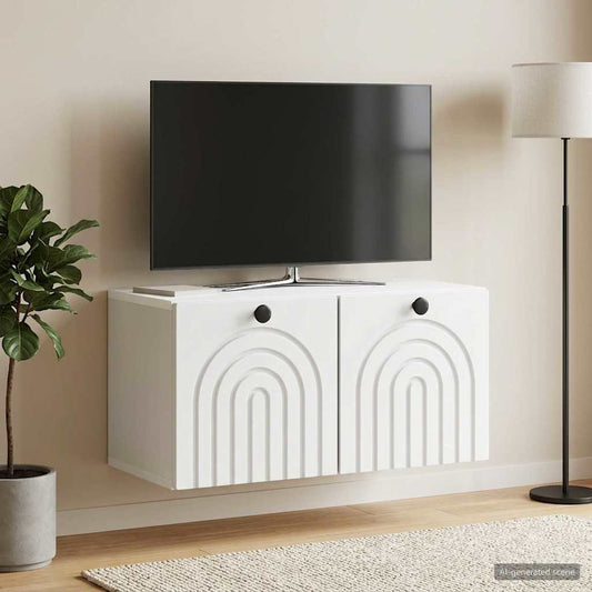 Wall-Mounted TV Cabinet White 59.5 x 31 x 30 cm Engineered Wood