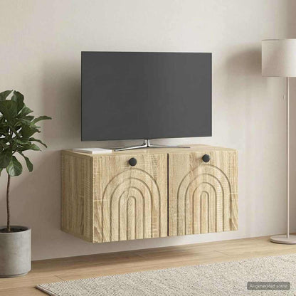 Wall-Mounted TV Cabinet Sonoma Oak 59.5 x 31 x 30 cm