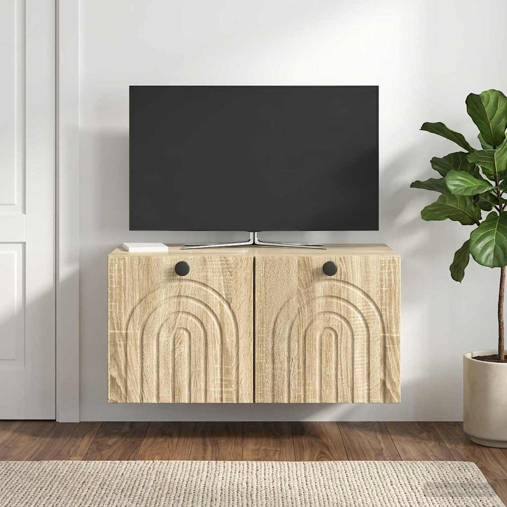 Wall-Mounted TV Cabinet Sonoma Oak 59.5 x 31 x 30 cm