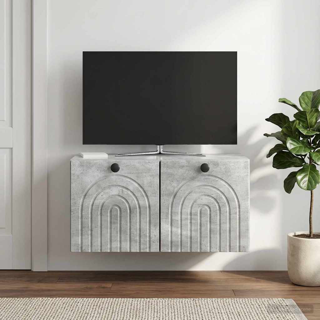 Wall-Mounted TV Cabinet Concrete Grey 59.5 x 31 x 30 cm