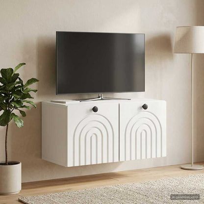 Wall-Mounted TV Cabinet High Gloss White 59.5 x 31 x 30 cm