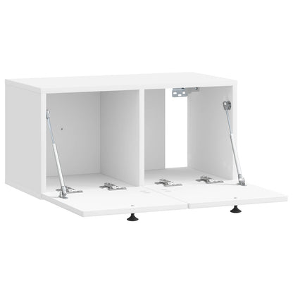 Wall-Mounted TV Cabinet High Gloss White 59.5 x 31 x 30 cm