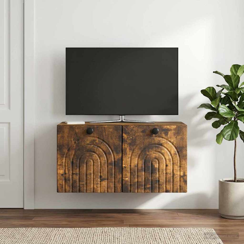 Wall-Mounted TV Cabinet Smoked Oak 59.5 x 31 x 30 cm
