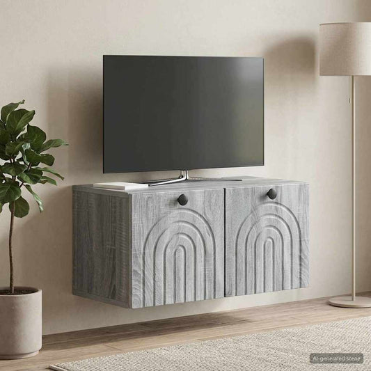 Wall-Mounted TV Cabinet Grey Sonoma 59.5 x 31 x 30 cm
