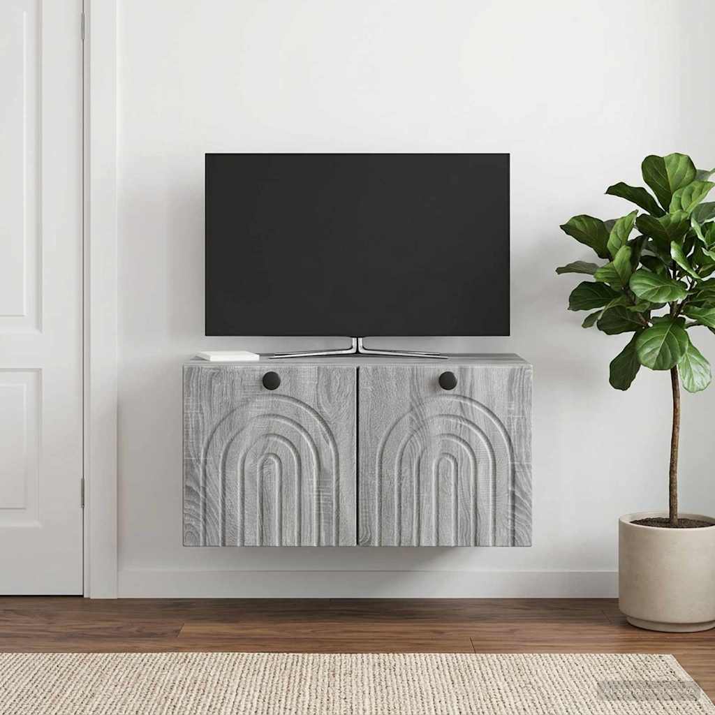 Wall-Mounted TV Cabinet Grey Sonoma 59.5 x 31 x 30 cm