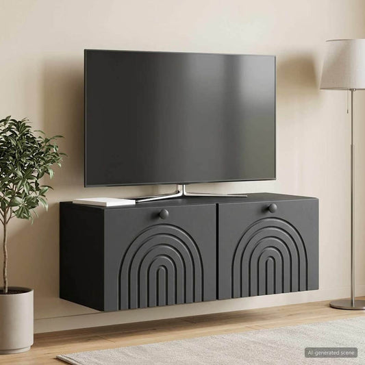Wall-Mounted TV Cabinet Black 78.5 x 31 x 30 cm Engineered Wood