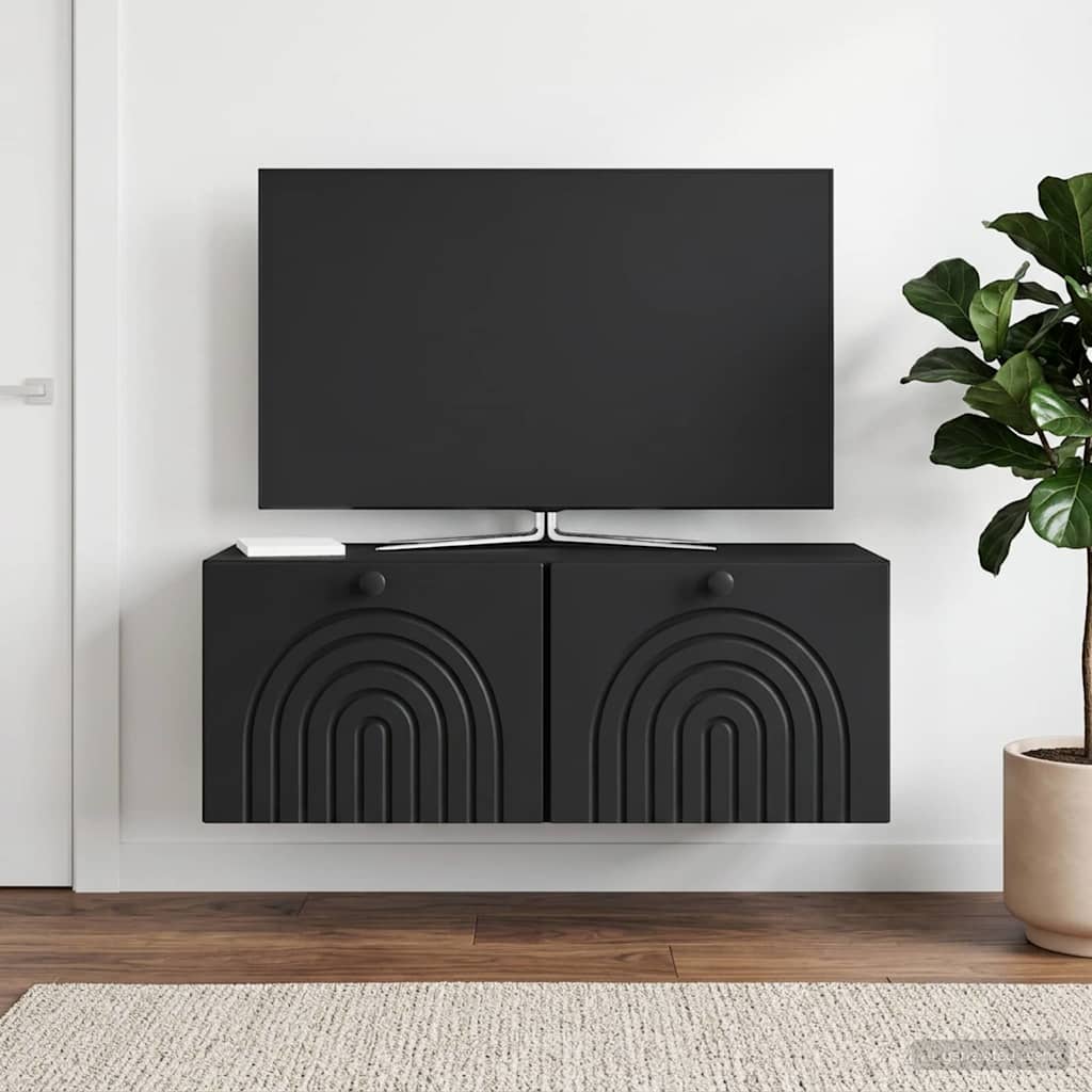 Wall-Mounted TV Cabinet Black 78.5 x 31 x 30 cm Engineered Wood