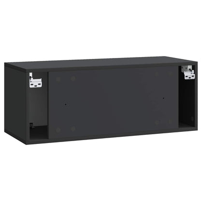 Wall-Mounted TV Cabinet Black 78.5 x 31 x 30 cm Engineered Wood
