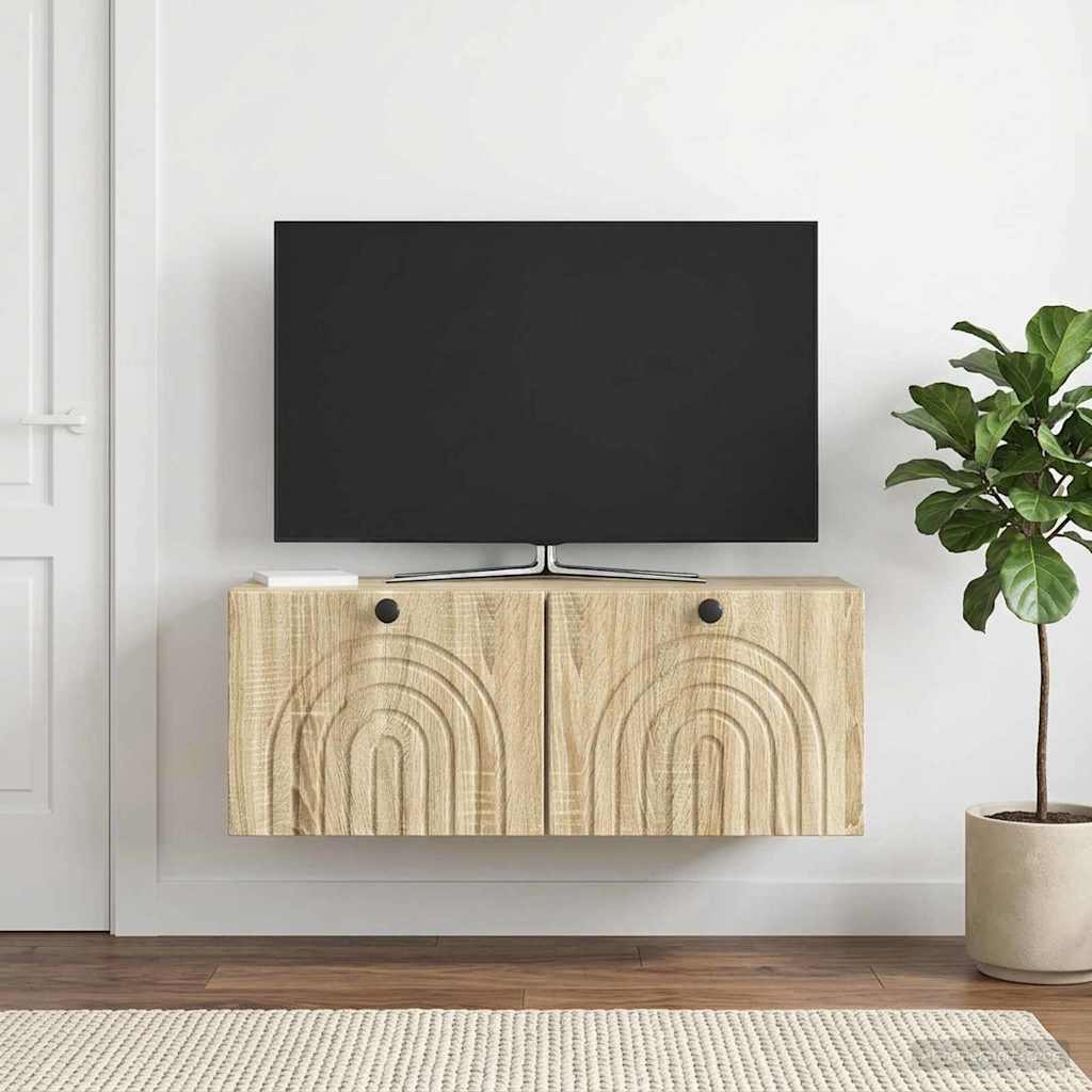 Wall-Mounted TV Cabinet Sonoma Oak 78.5 x 31 x 30 cm