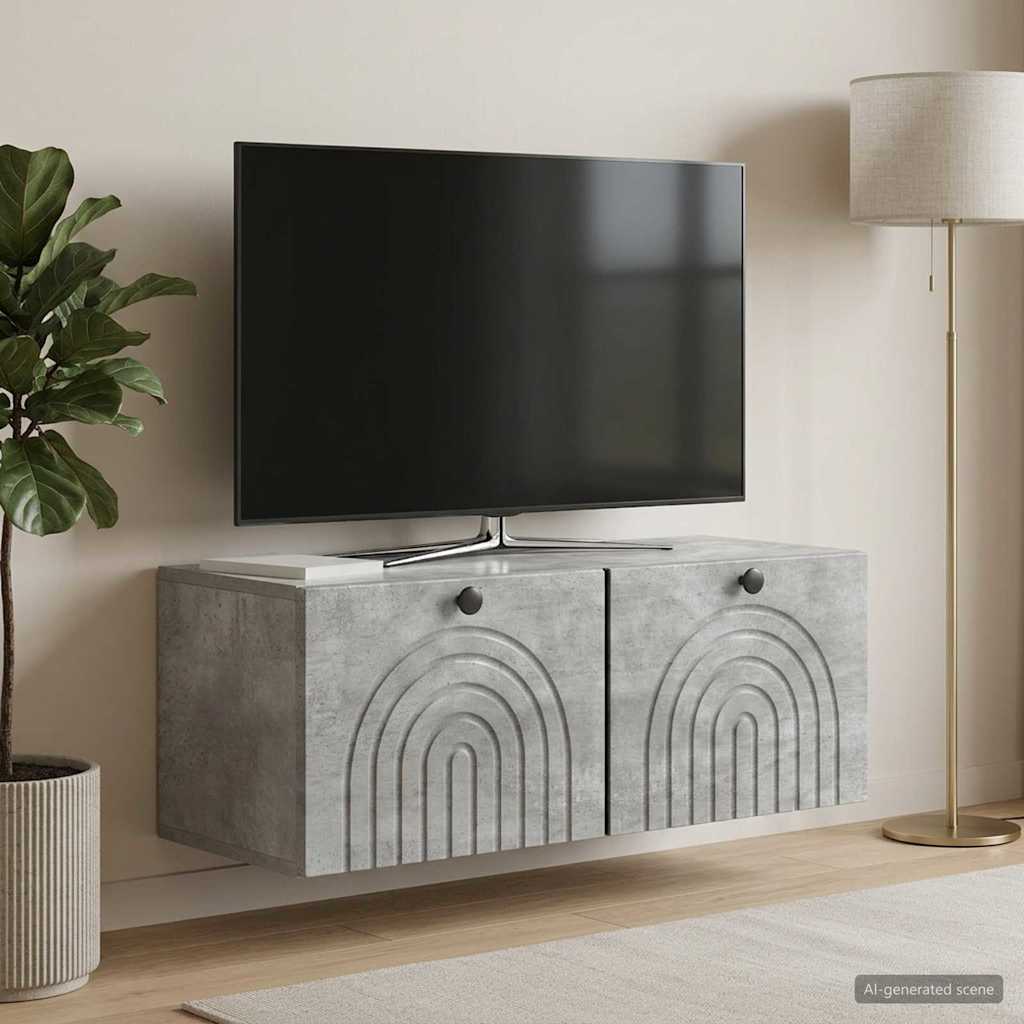 Wall-Mounted TV Cabinet Concrete Grey 78.5 x 31 x 30 cm
