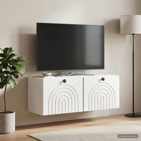 Wall-Mounted TV Cabinet High Gloss White 78.5 x 31 x 30 cm