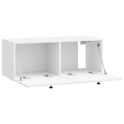 Wall-Mounted TV Cabinet High Gloss White 78.5 x 31 x 30 cm